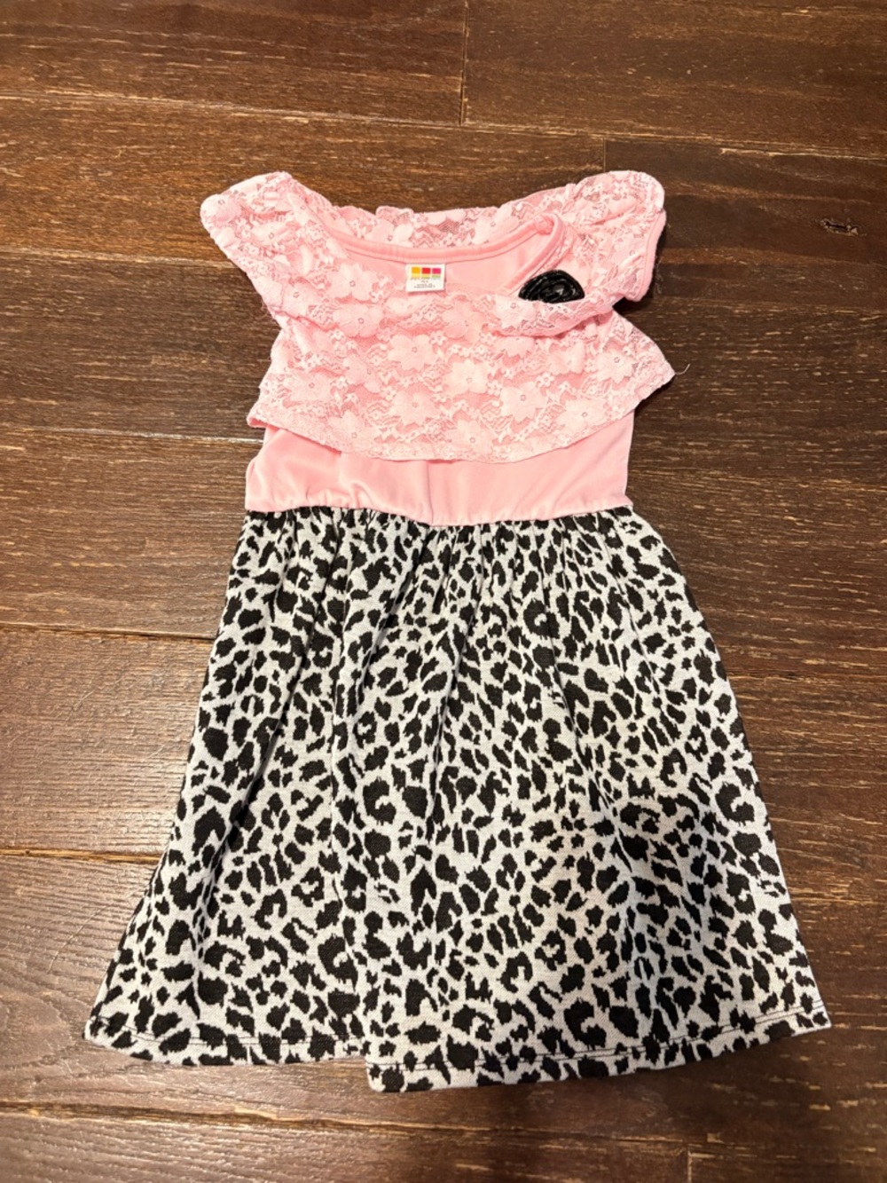 healthtex Pink Lace Top with Floral Lace Detail